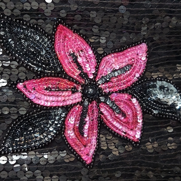 Vintage Jakelin Designs Floral Sequins & Beaded Top Size 3X Black - Picture 5 of 16